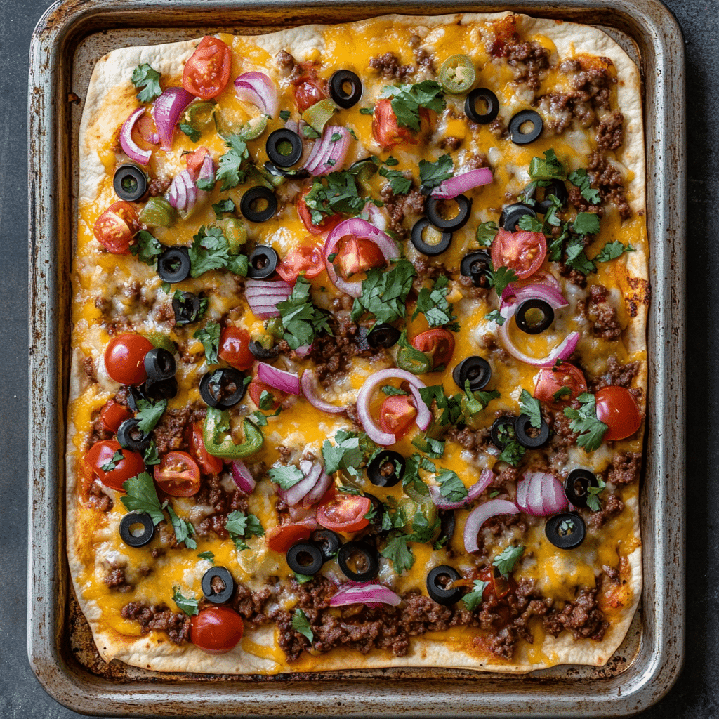 Sheet Pan Taco Pizza