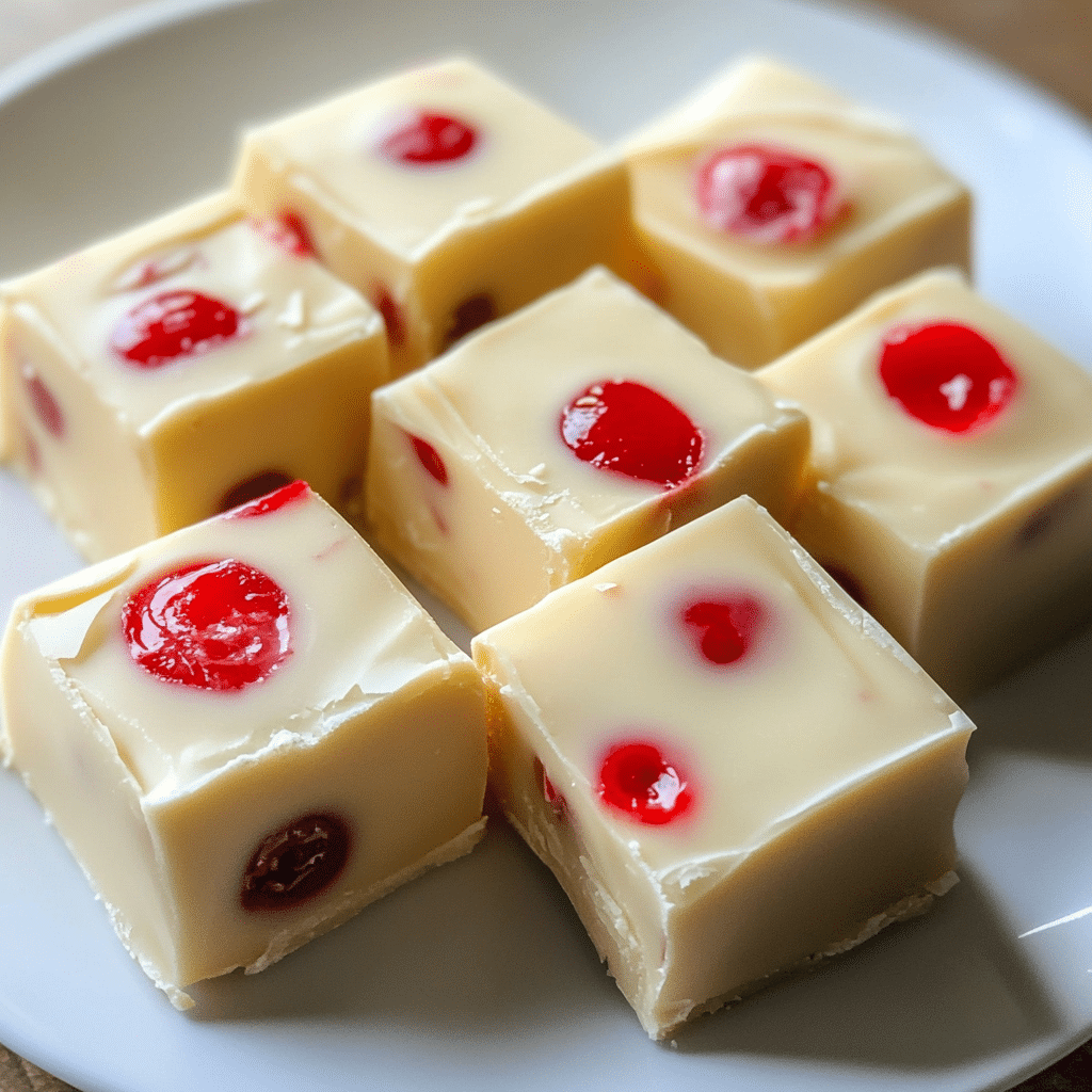 Maraschino Cherry White Chocolate Fudge