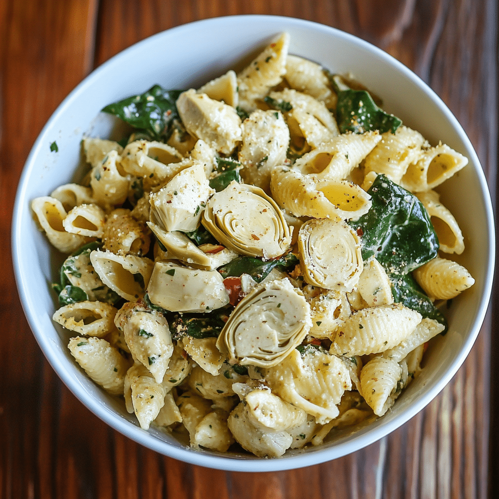 Spinach and Artichoke Pasta Salad