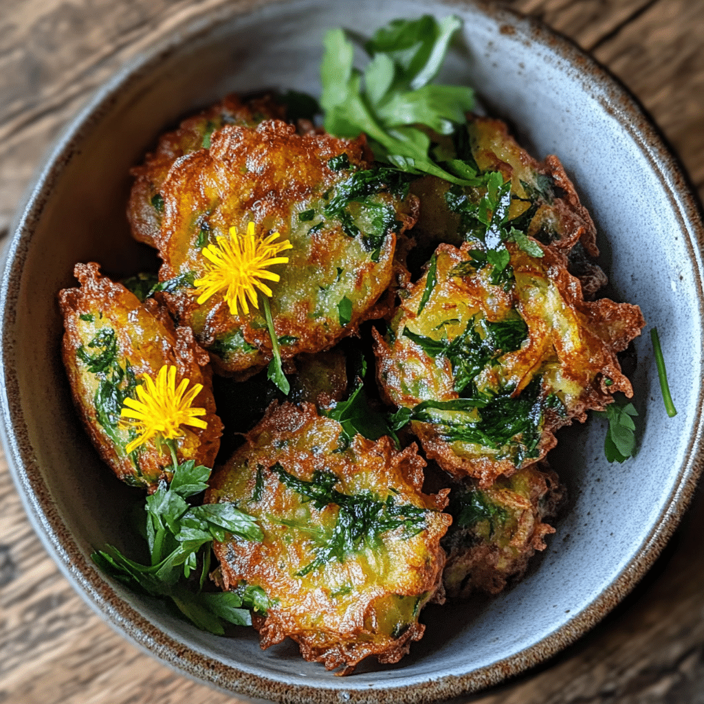 Homemade Dandelion Flower Fritters