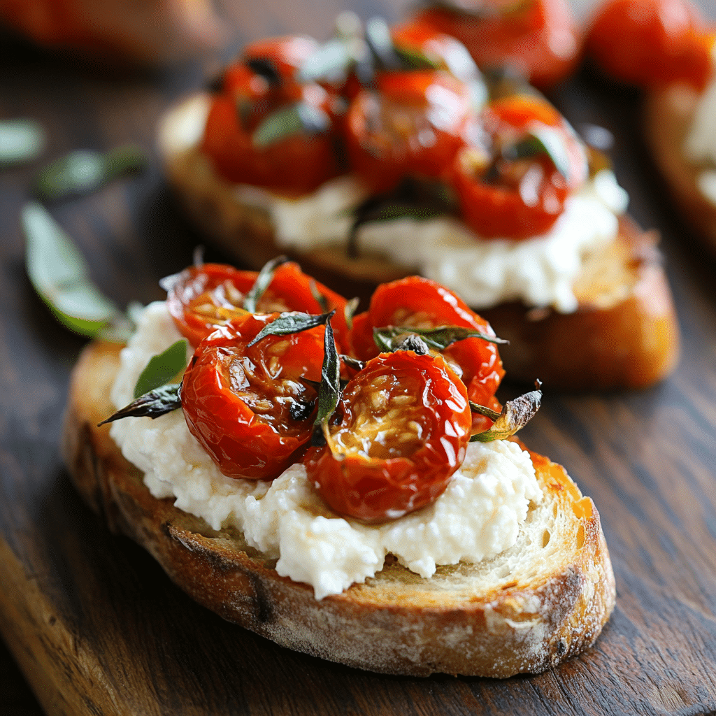 Ricotta Bruschetta with Roasted Tomatoes