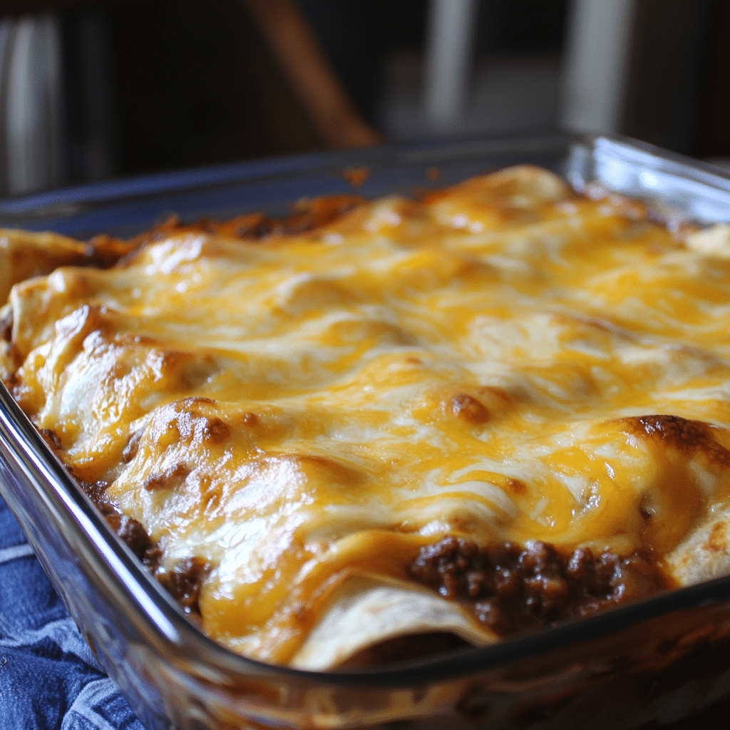 Cheesy Baked Ground Beef Enchiladas