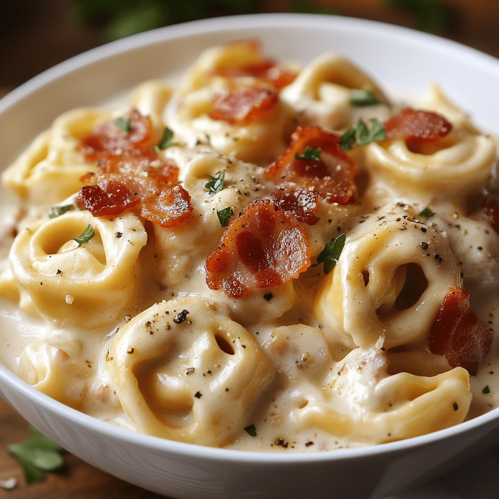 Bacon Tortellini Alfredo