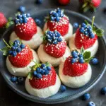 Red, White, and Blue Cheesecake Strawberries