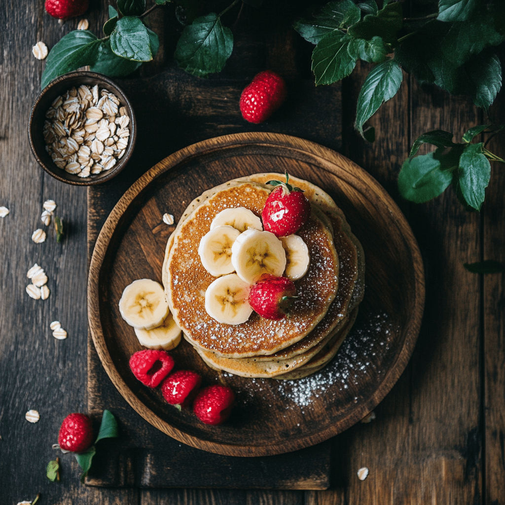 Healthy Oatmeal Banana Pancakes