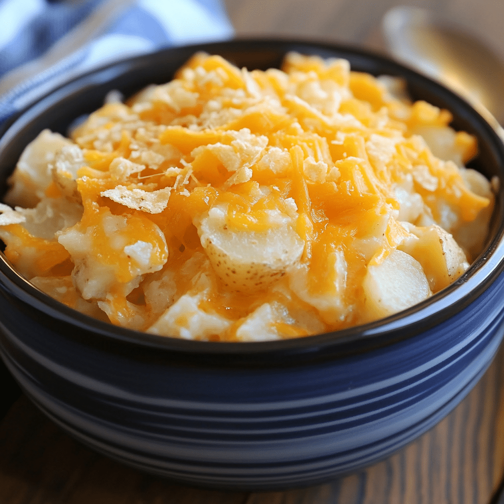 Slow Cooker Cheesy Potatoes with Frozen Hashbrowns