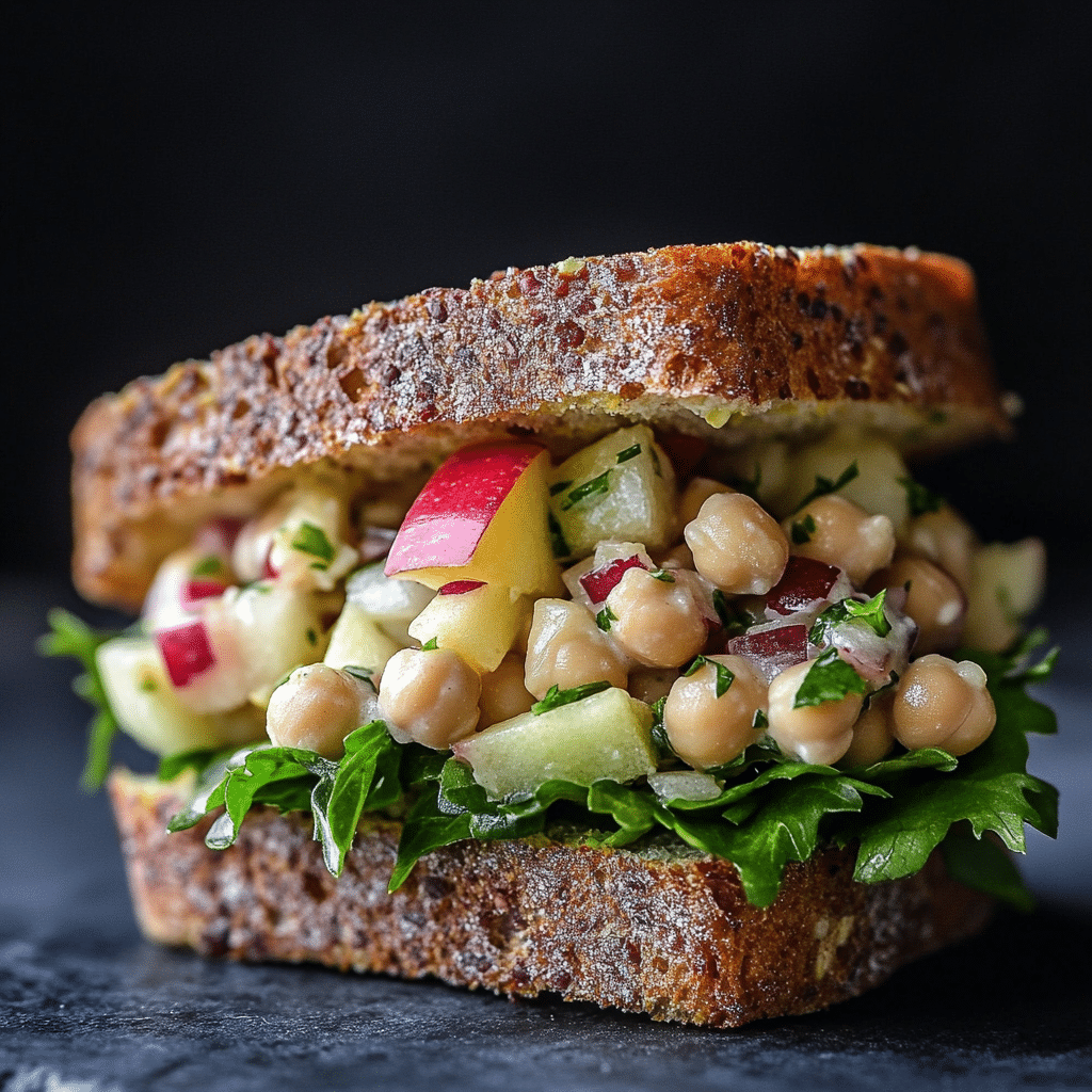 Vegan Cranberry Apple Chickpea Salad Sandwich