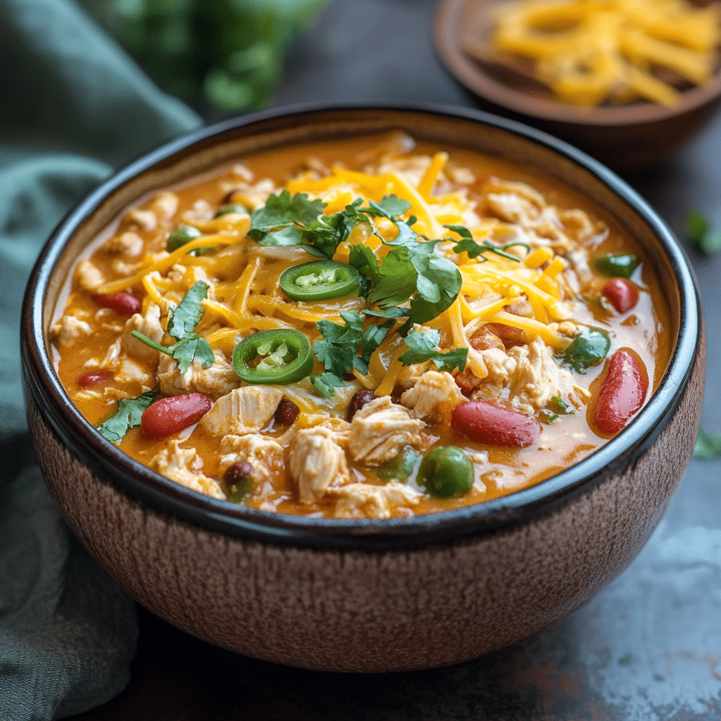 Slow Cooker Cream Cheese Crack Chicken Chili