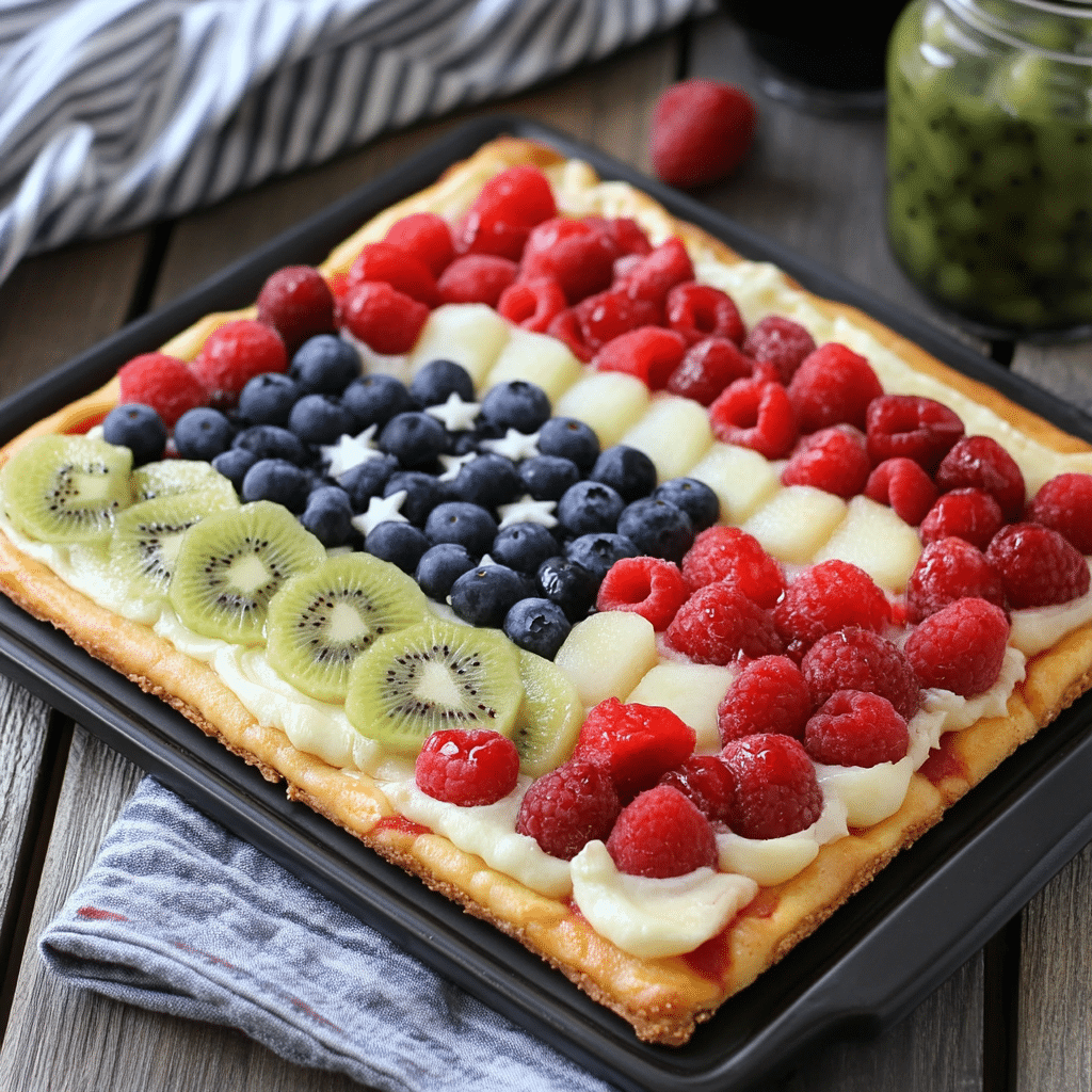 Easy American Flag Fruit Pizza