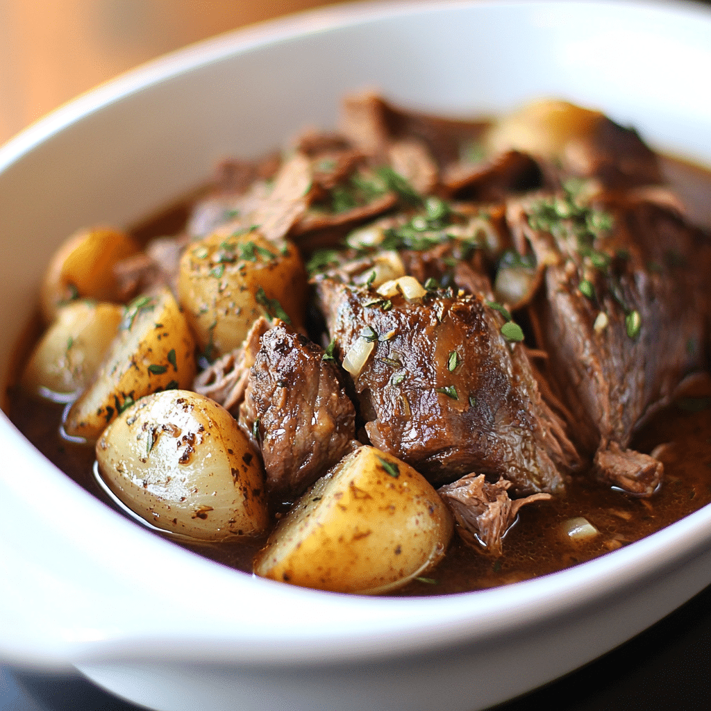 Slow Cooker Garlic Herb Pot Roast