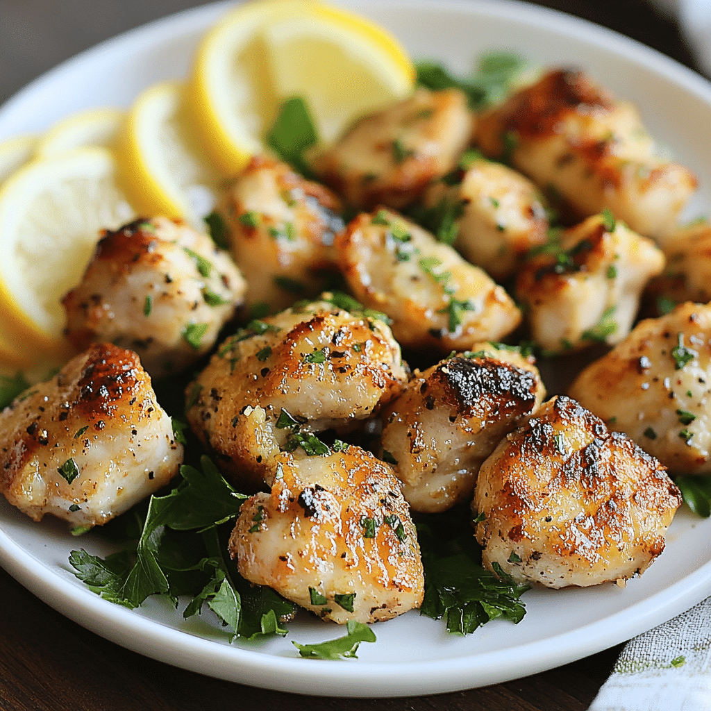 Lemon Garlic Chicken Bites