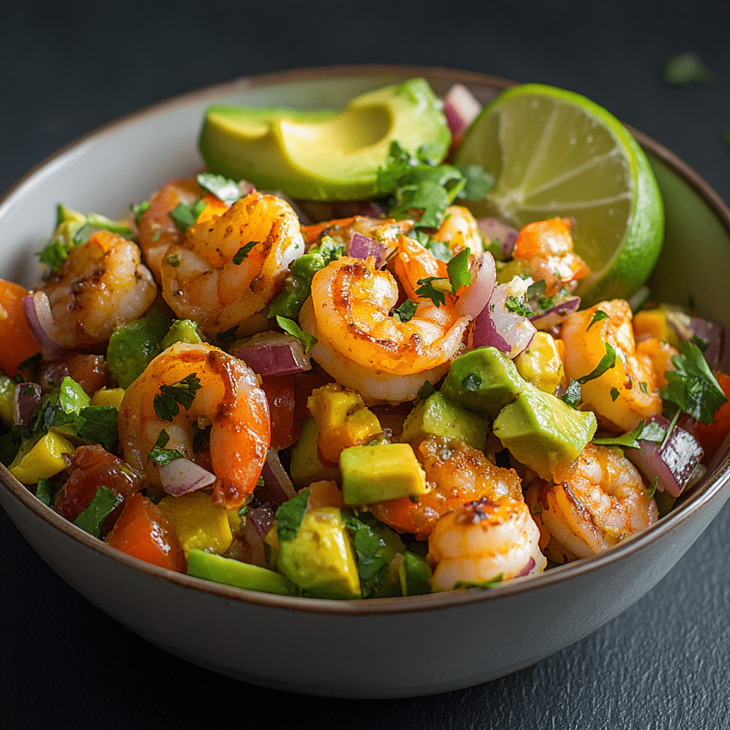 Avocado Salsa Shrimp Salad recipe: