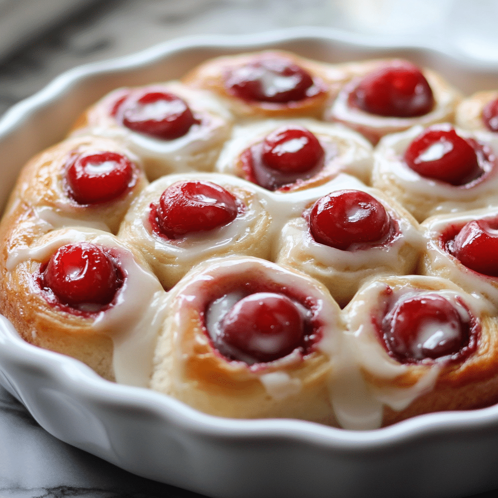 Easy Homemade Cherry Sweet Rolls Recipe with Icing