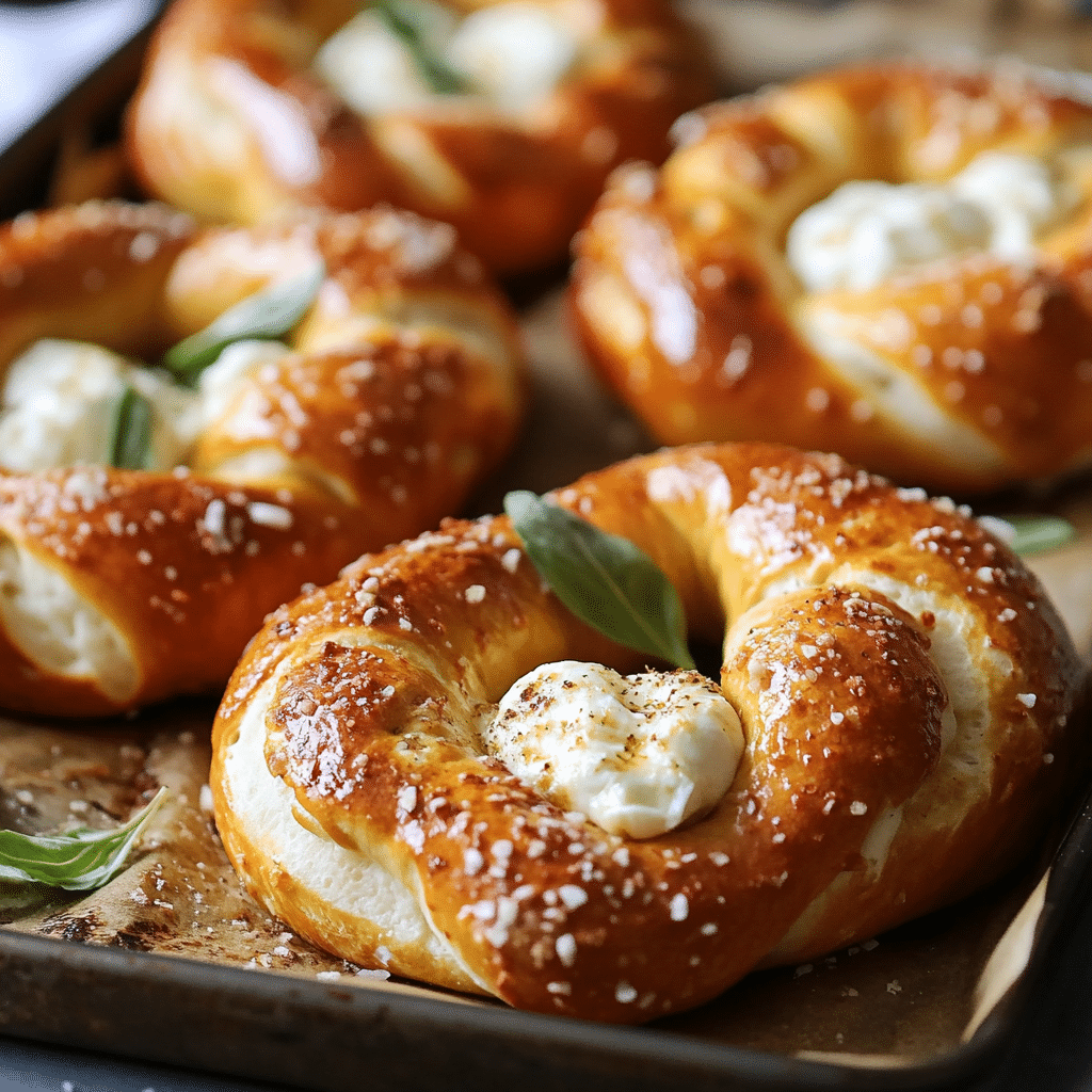 Mozzarella Stuffed Soft Pretzels