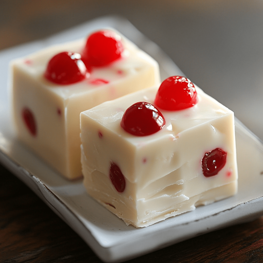Maraschino Cherry White Chocolate Fudge