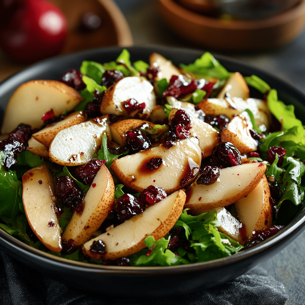 Balsamic Pear and Cranberry Salad Recipe