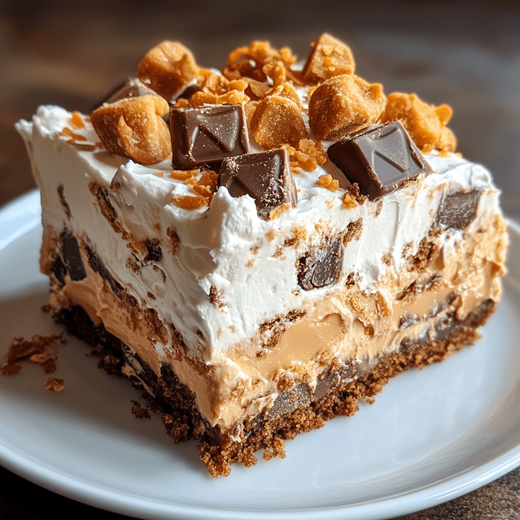 Butterfinger Candy Bar Poke Cake