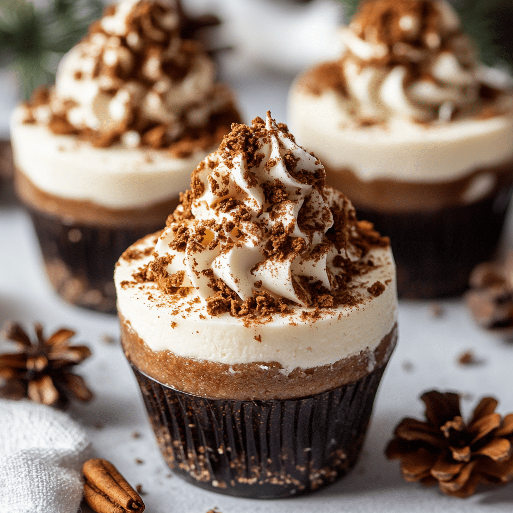 No-Bake Gingerbread Spice Cheesecake Cups