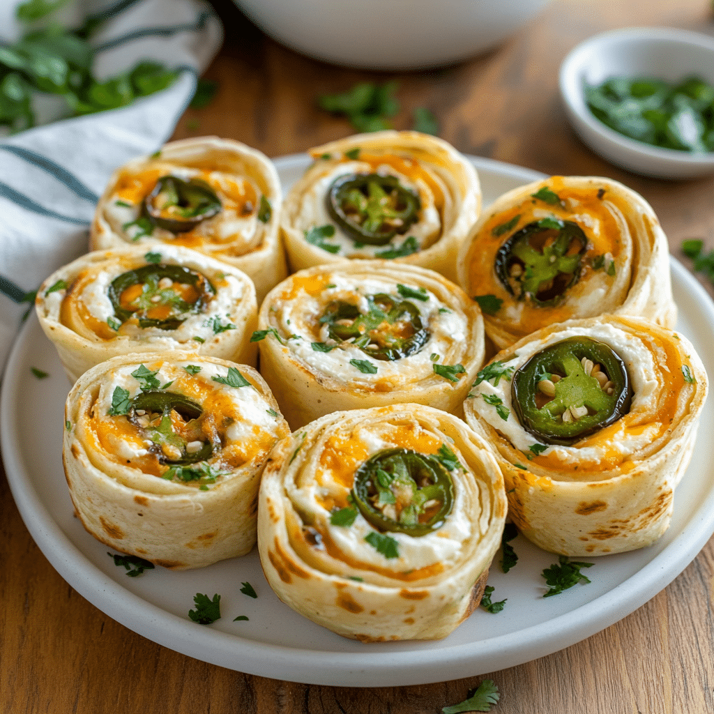 Jalapeno Popper Cream Cheese Pinwheels with Tortillas