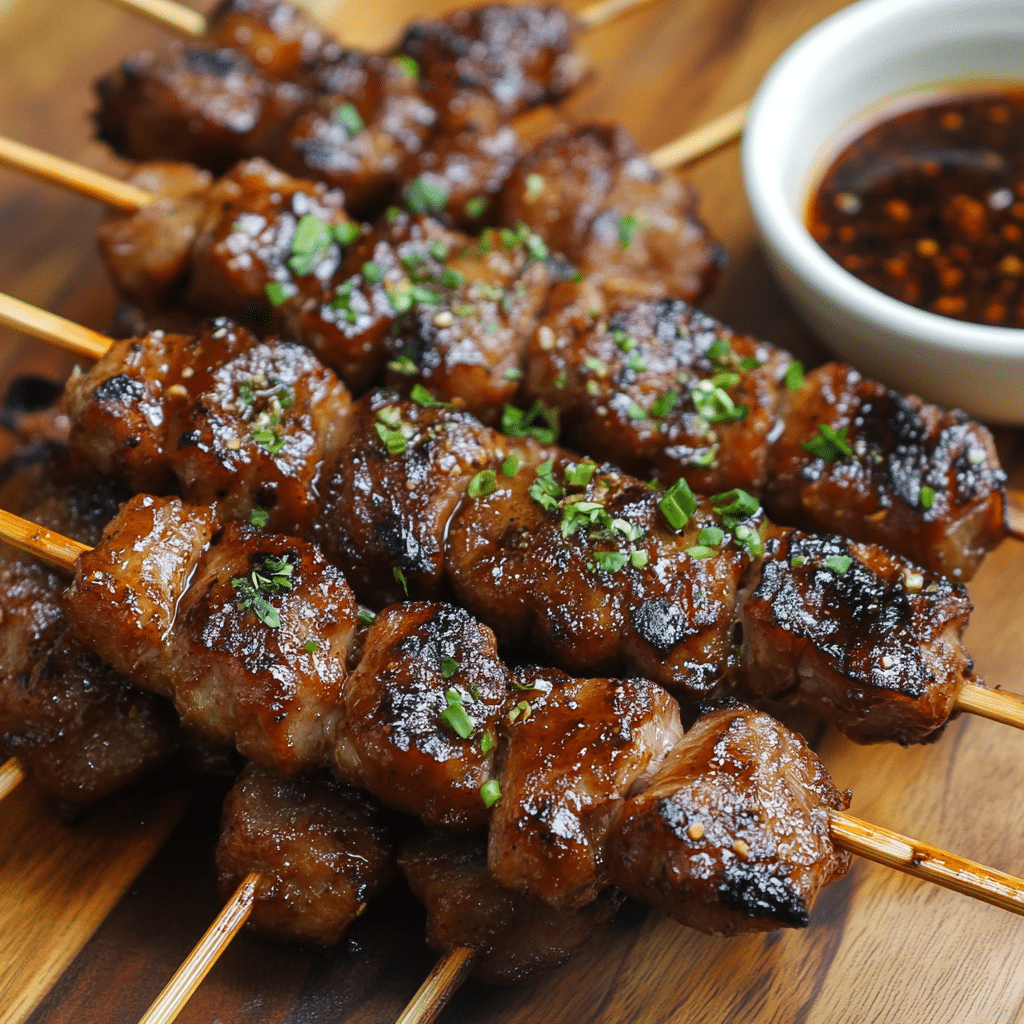 BBQ Pork Skewers with Filipino BBQ Marinade