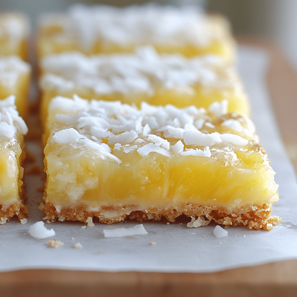 Pineapple Bars with Coconut Drizzle