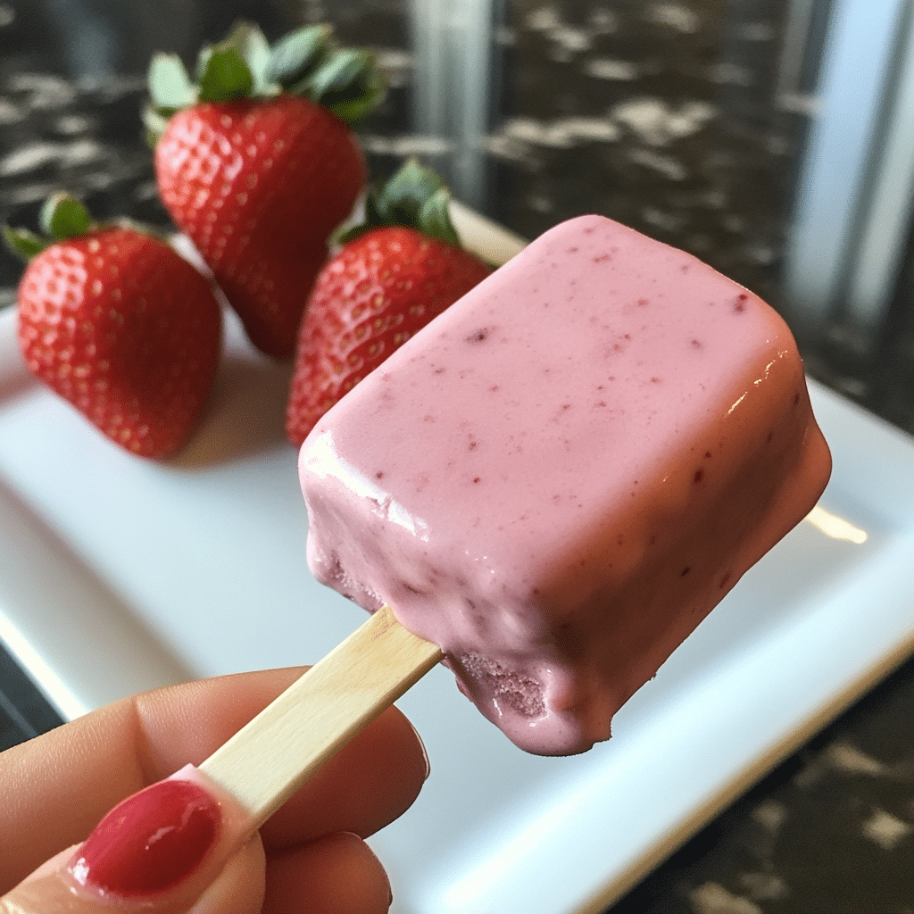 Skinny Strawberry Frozen Yogurt Treats