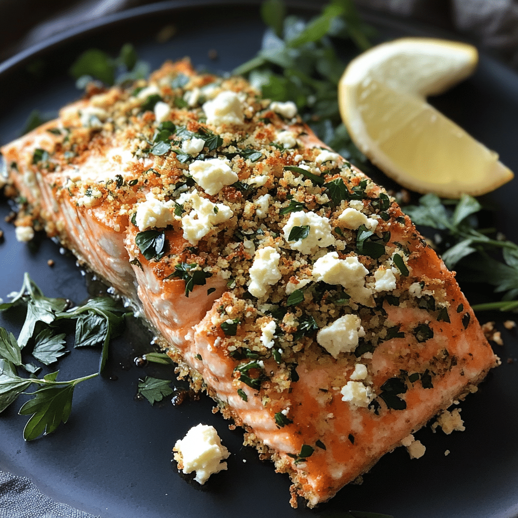 Feta and Herb Crusted Salmon