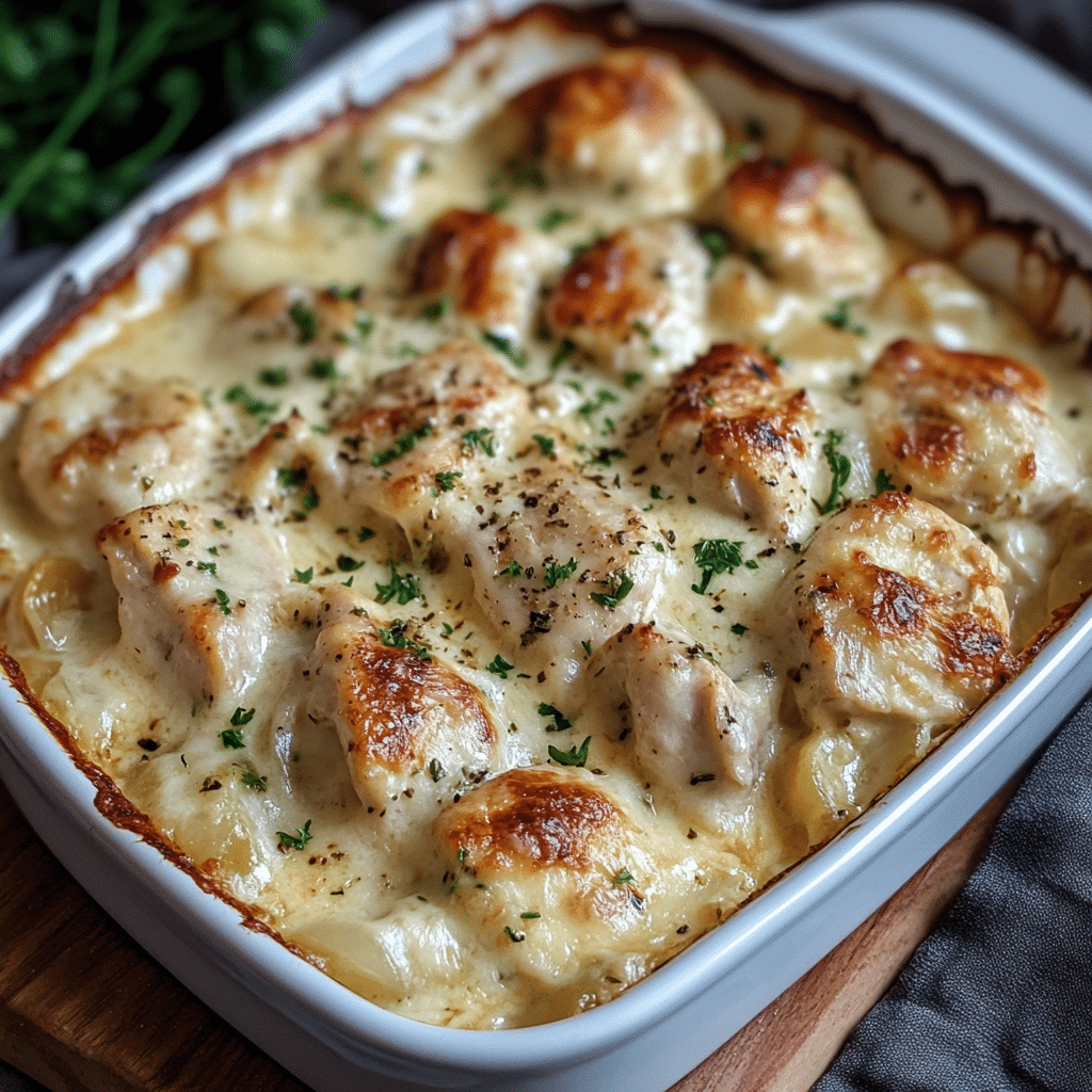 Creamy Swiss Chicken Bake