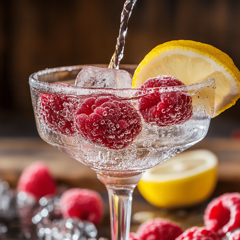 Raspberry Lemon Mimosa Ice Cubes