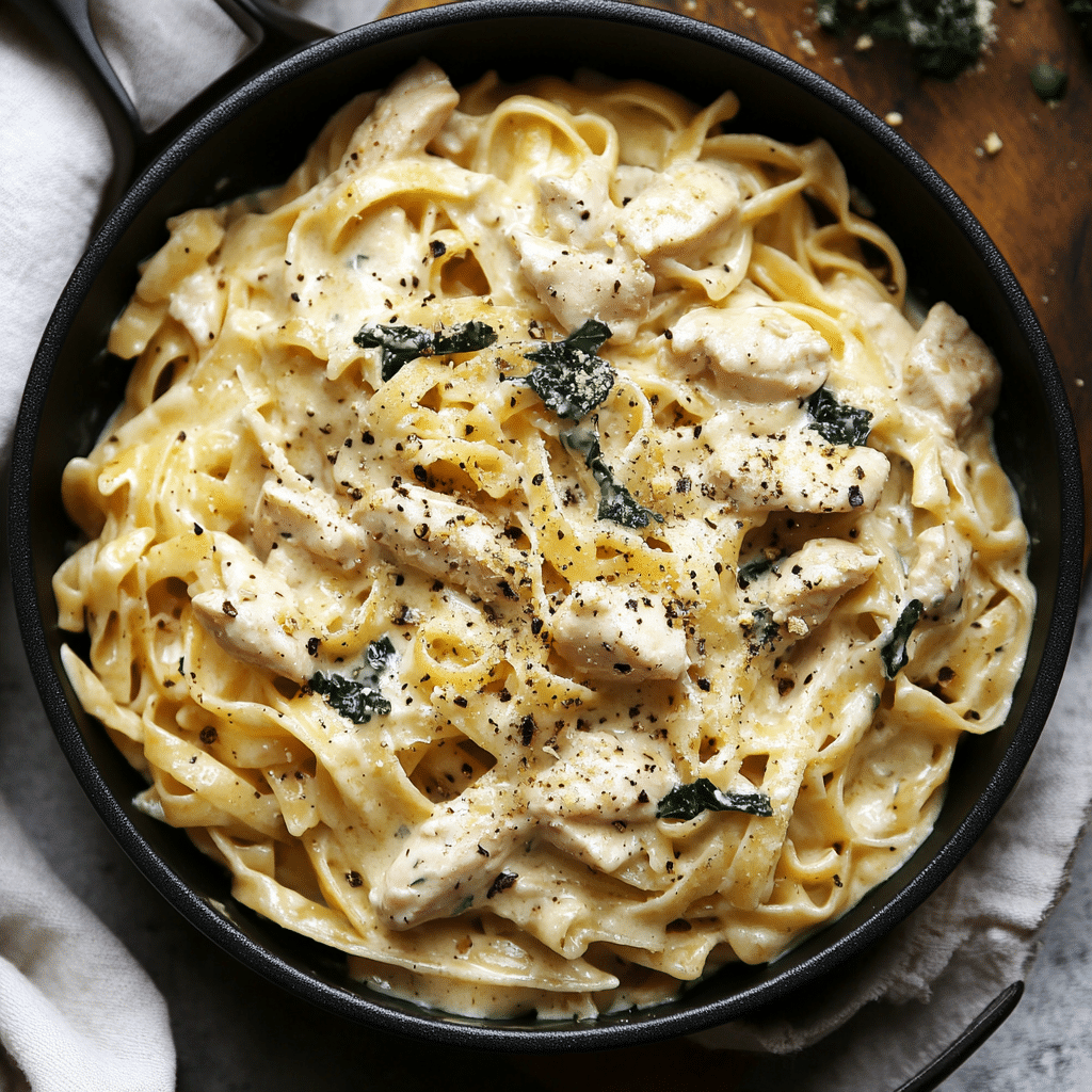 One Pot Chicken Alfredo Pasta