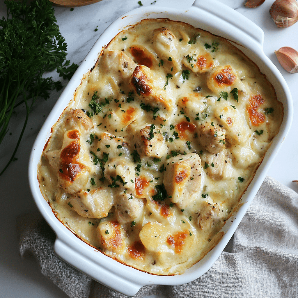 Creamy Swiss Chicken Bake