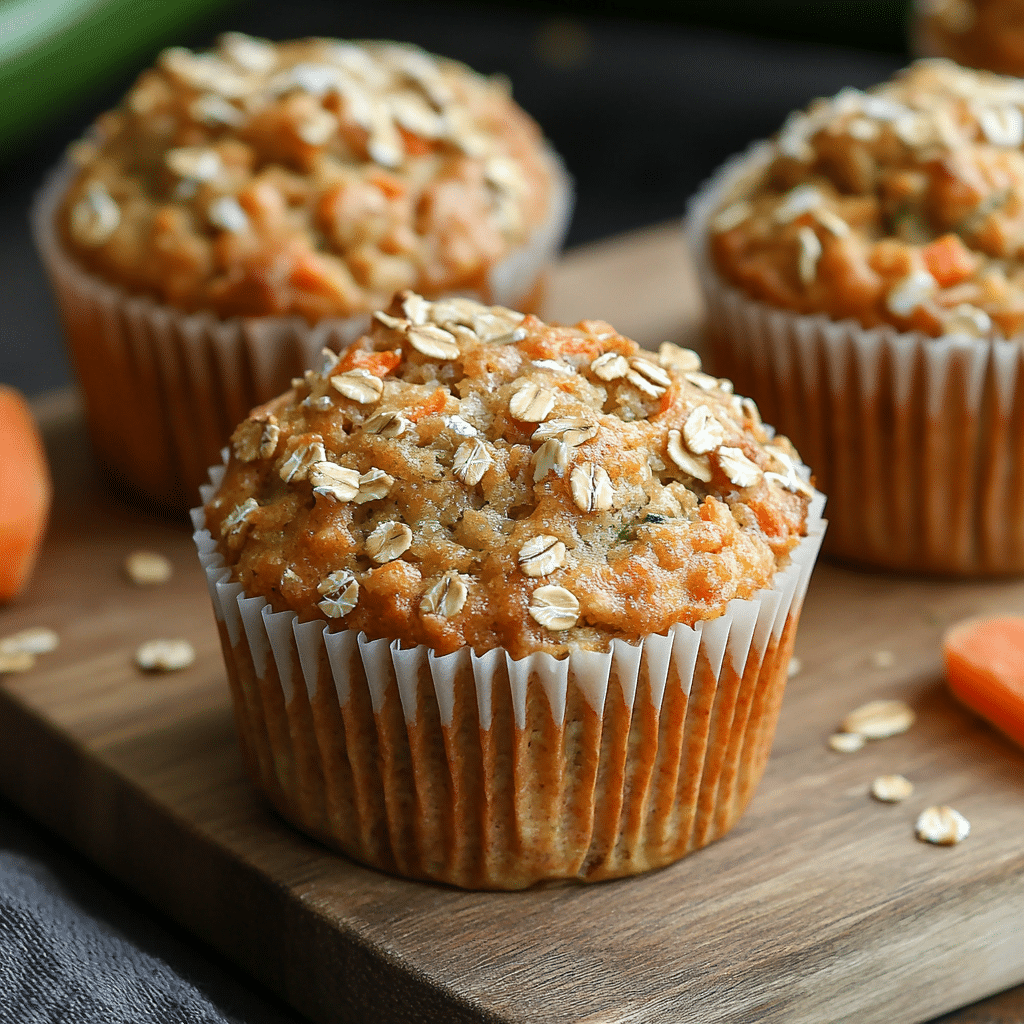 Zucchini Carrot Oatmeal Muffins