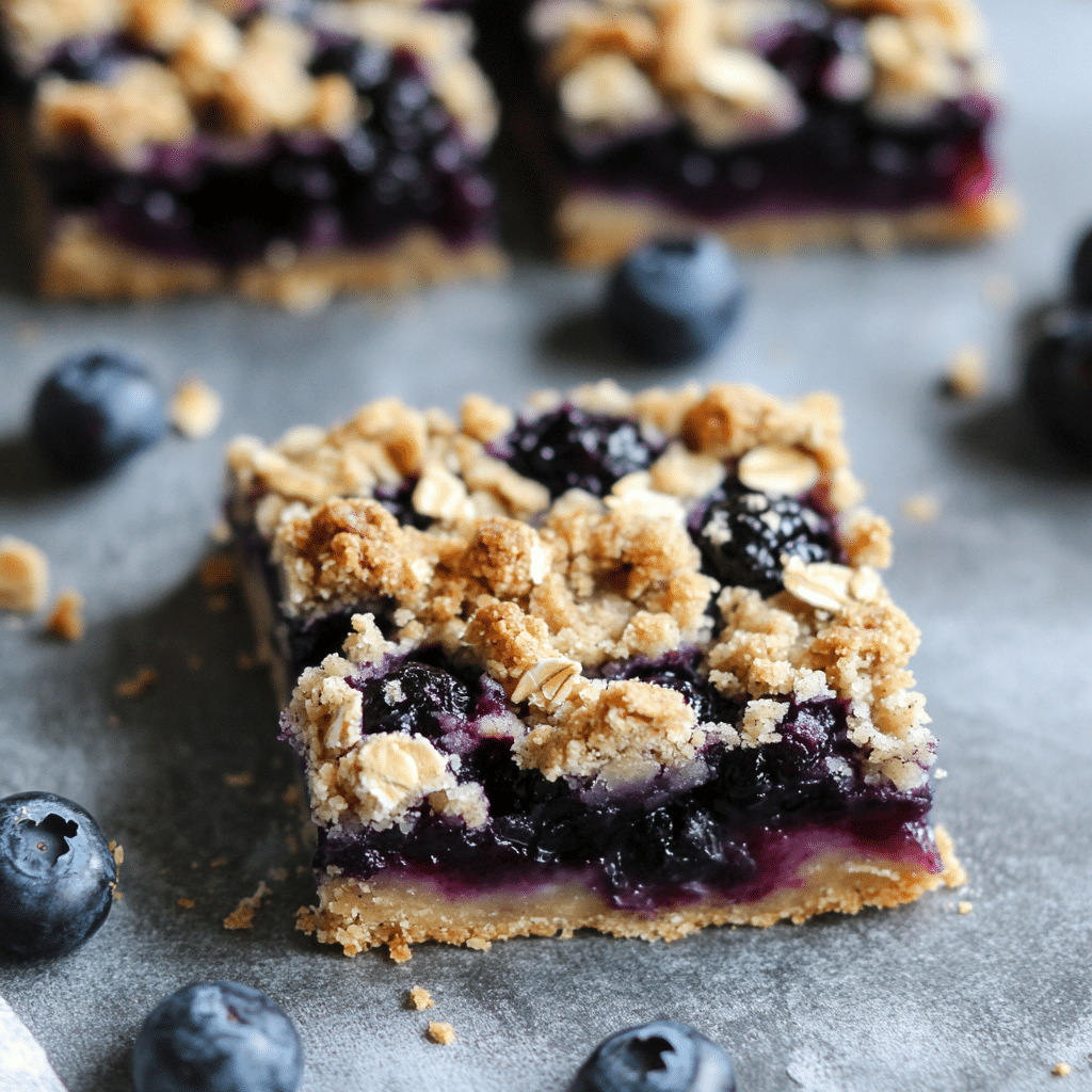 Blueberry Pie Bars with Oatmeal Crumble