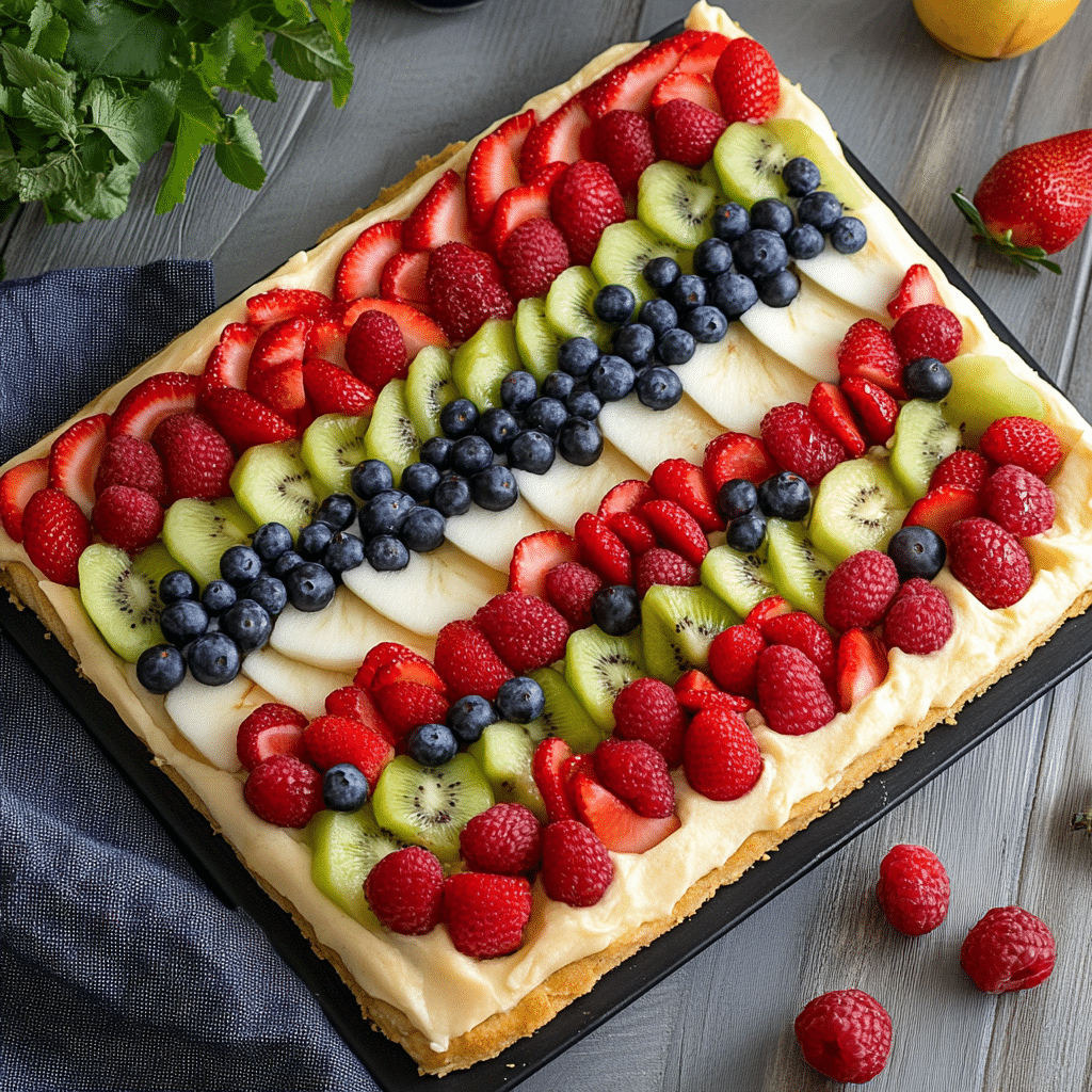 Easy American Flag Fruit Pizza