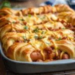 Chili Cheese Crescent Hot Dog Bake