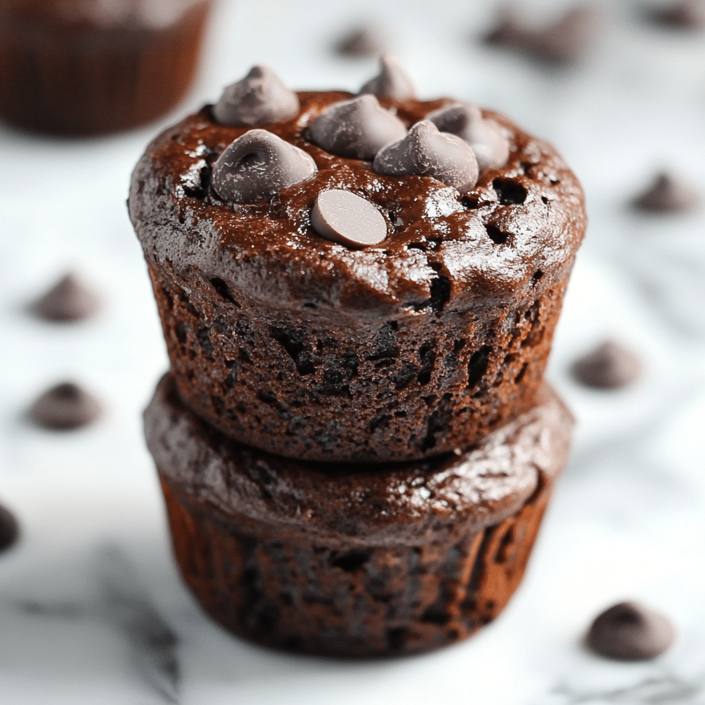 Healthy Double Chocolate Banana Muffins