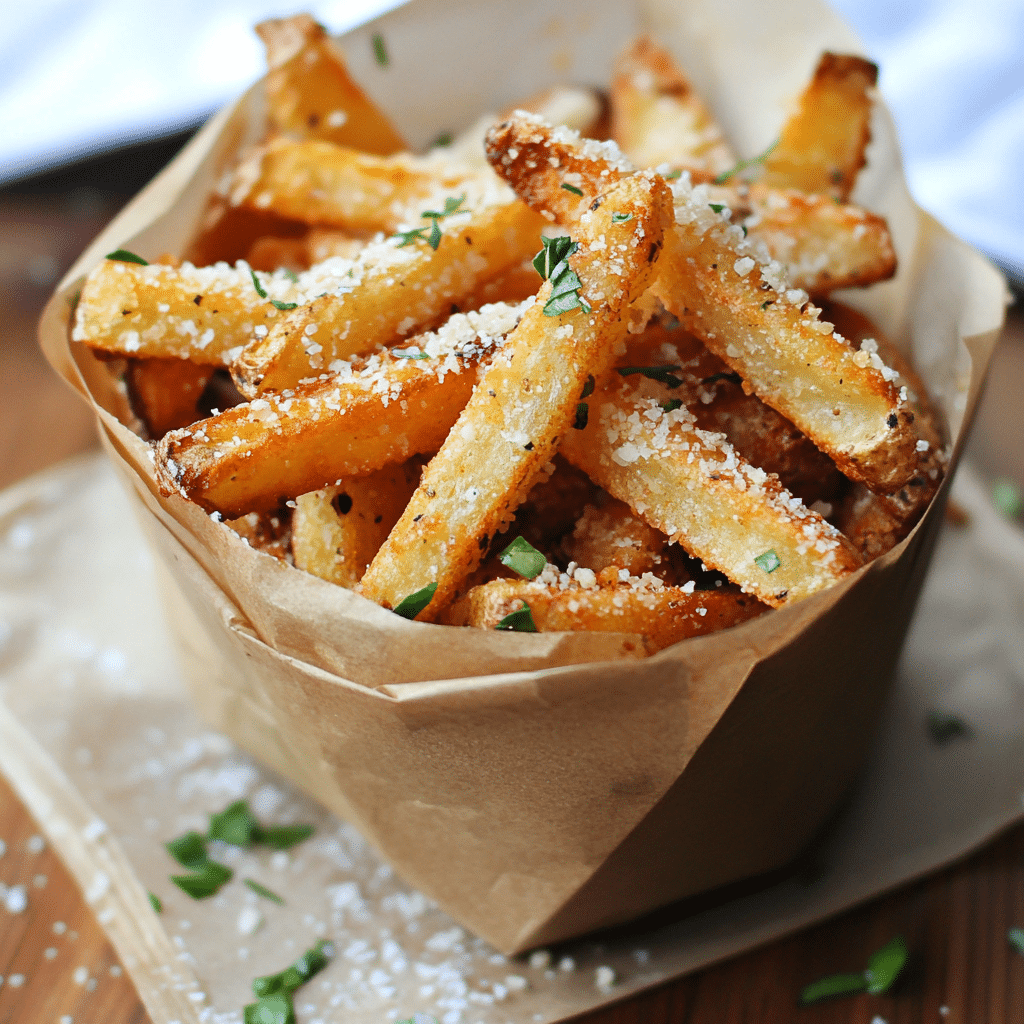 Crispy Baked Parmesan Garlic Fries