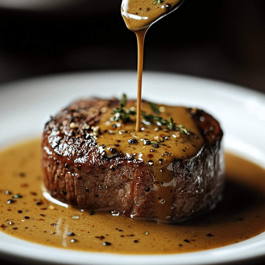 Filet Mignon with Peppercorn Sauce Recipe