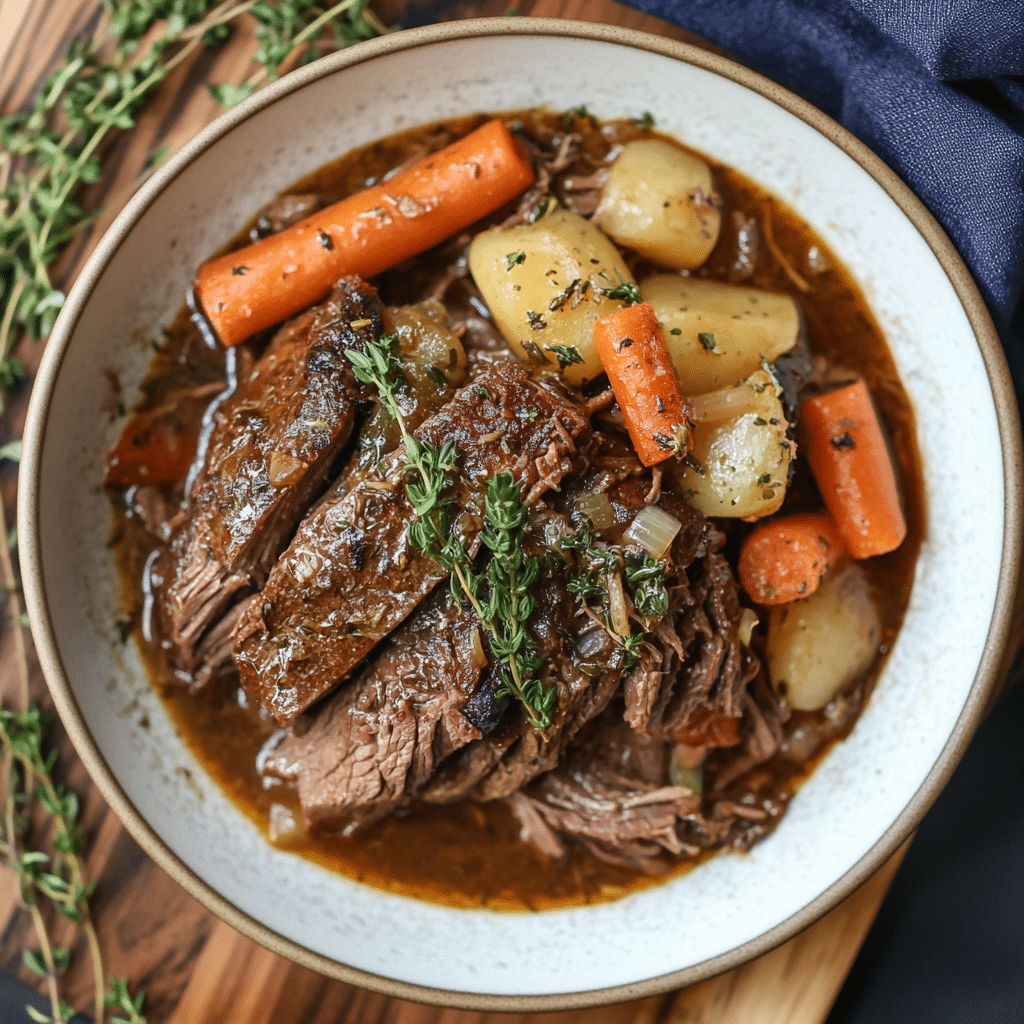 Slow Cooker Garlic Herb Pot Roast