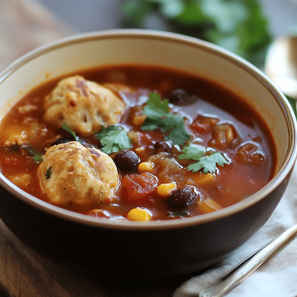 Tamale Soup with Tamale Dumplings