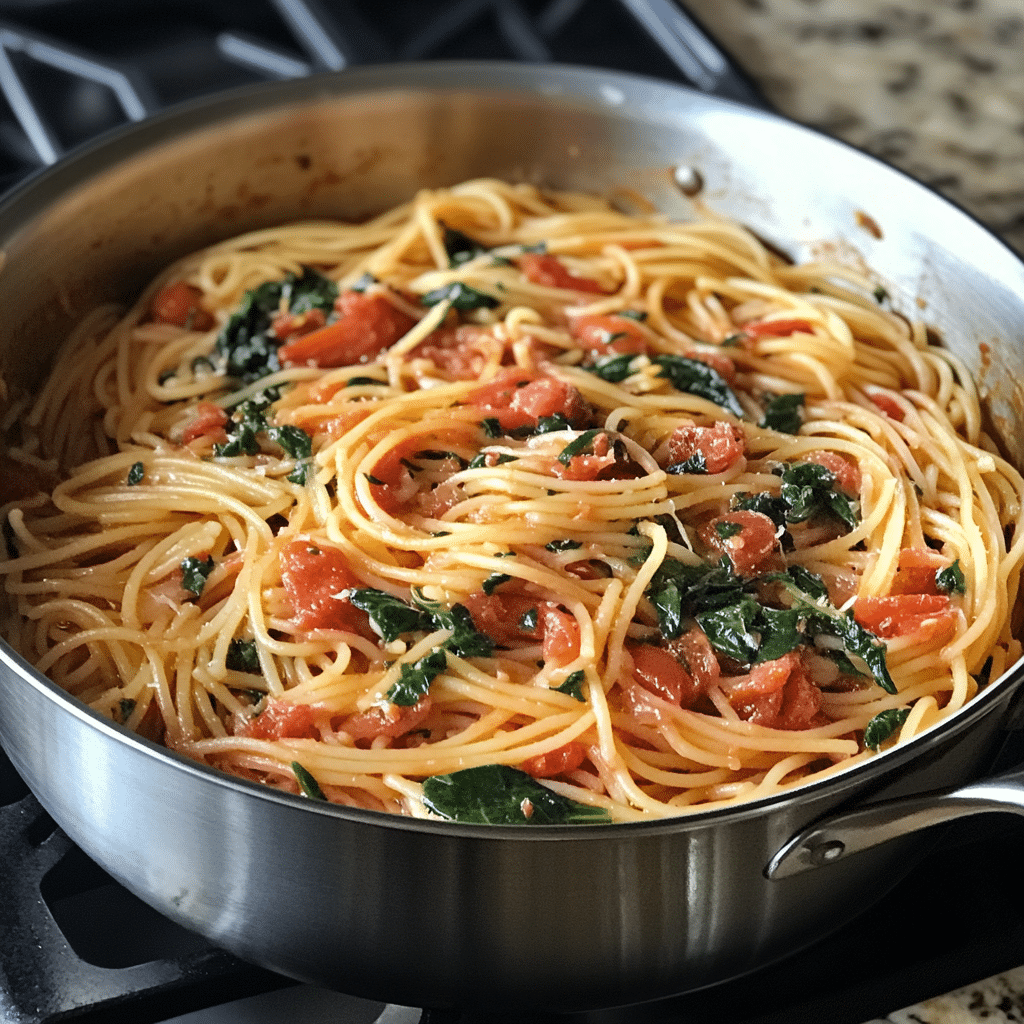 Tomato Spinach One-Pot Pasta