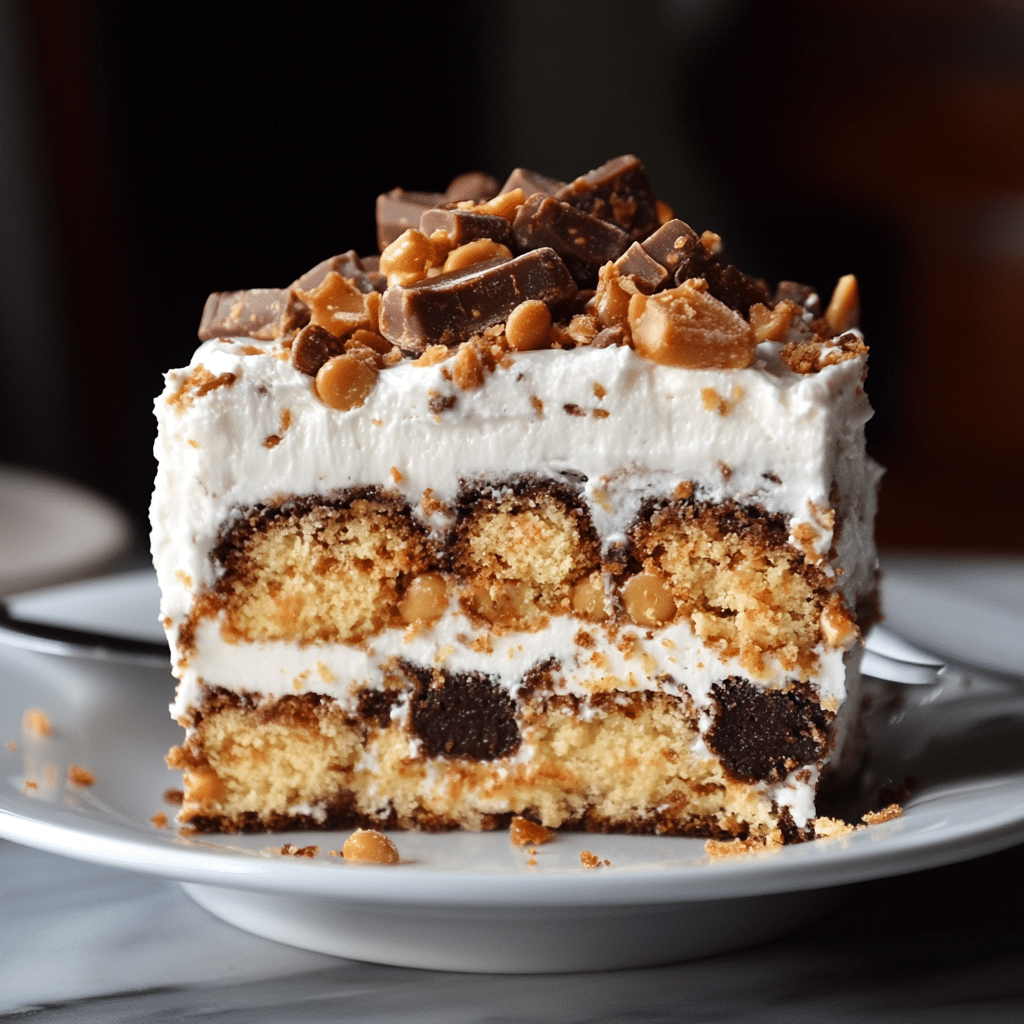 Butterfinger Candy Bar Poke Cake