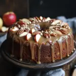 Apple Pecan Cake With Caramel Glaze