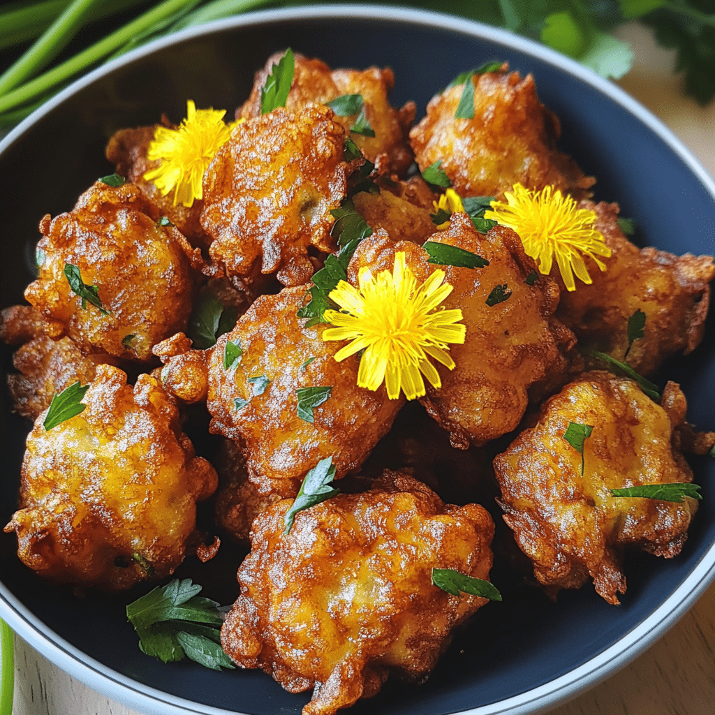 Homemade Dandelion Flower Fritters