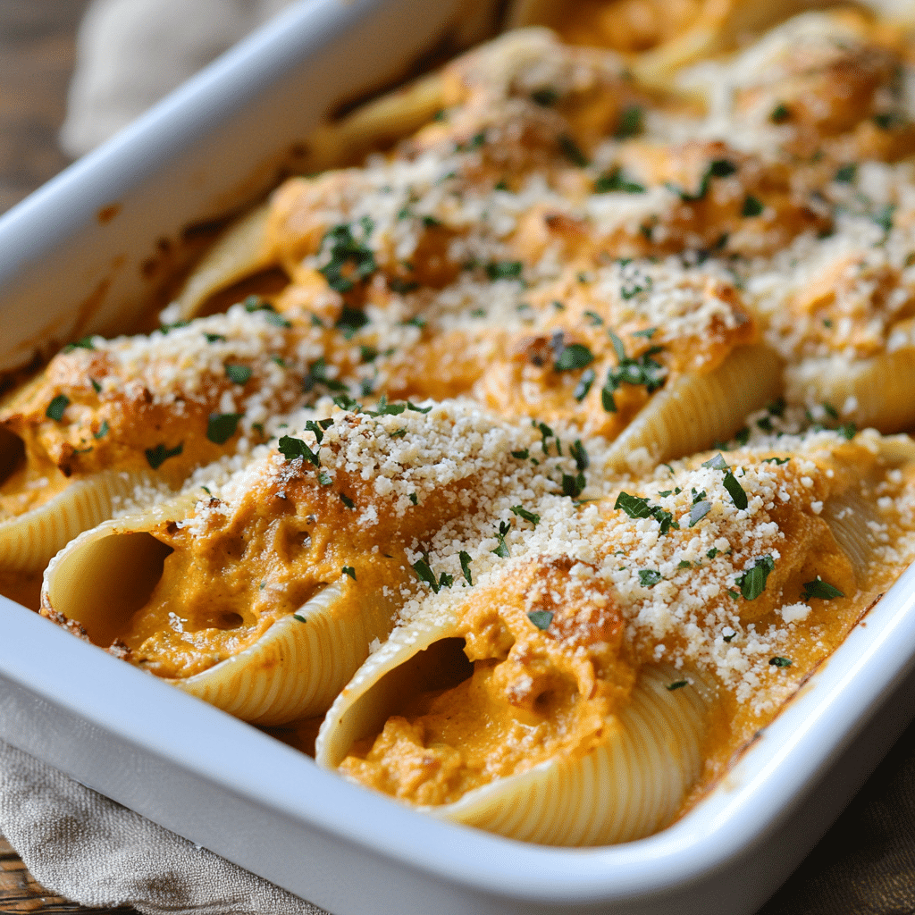 Creamy Pumpkin Ricotta Stuffed Shells