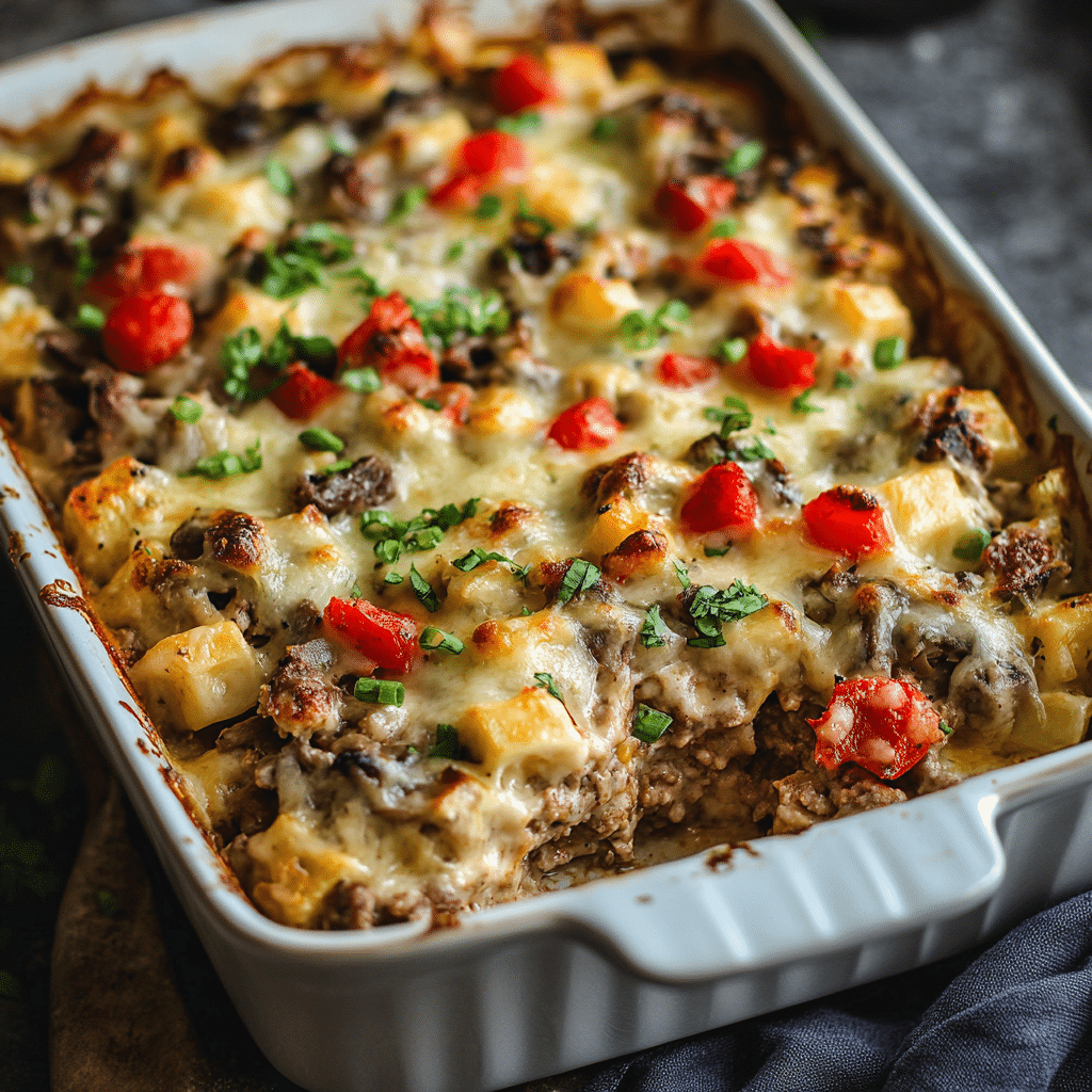 Philly Cheesesteak Casserole