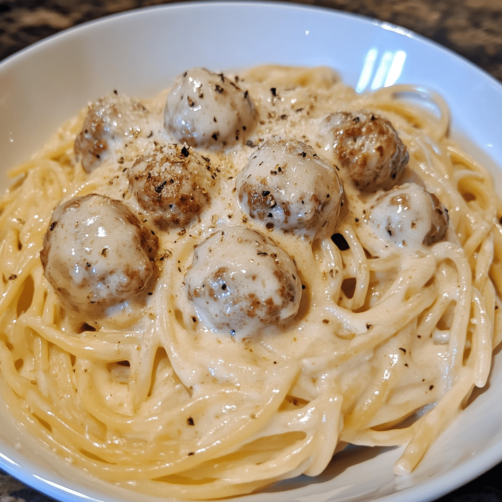 Creamy Spaghetti & Meatballs