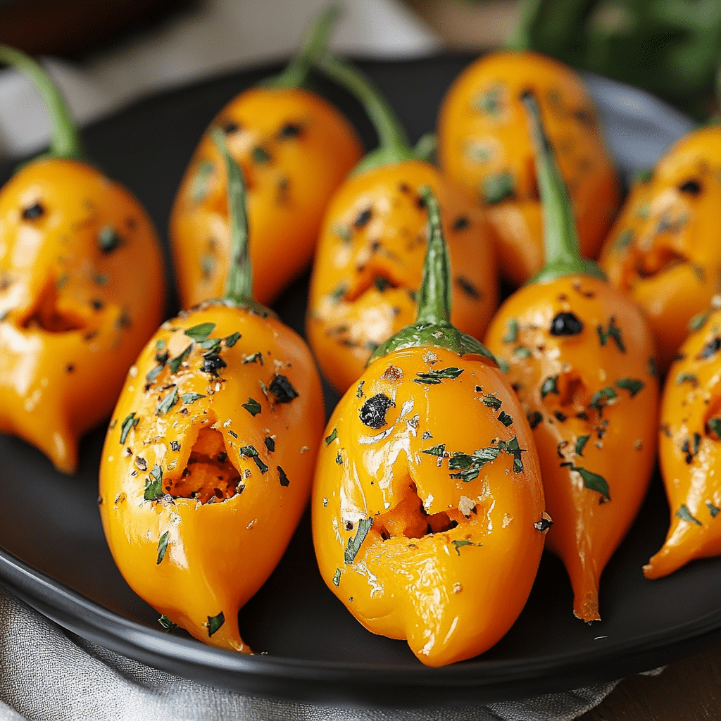 Carrot-Shaped Stuffed Mini Peppers