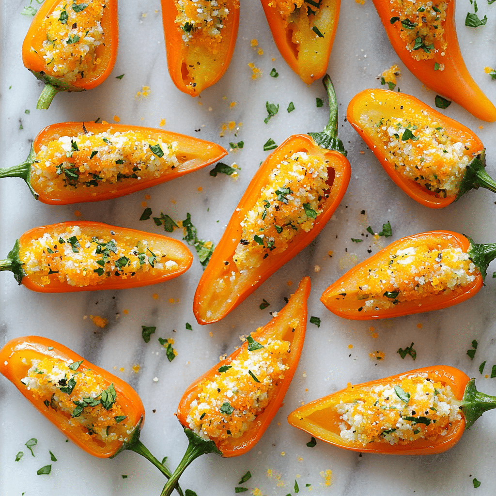 Carrot-Shaped Stuffed Mini Peppers