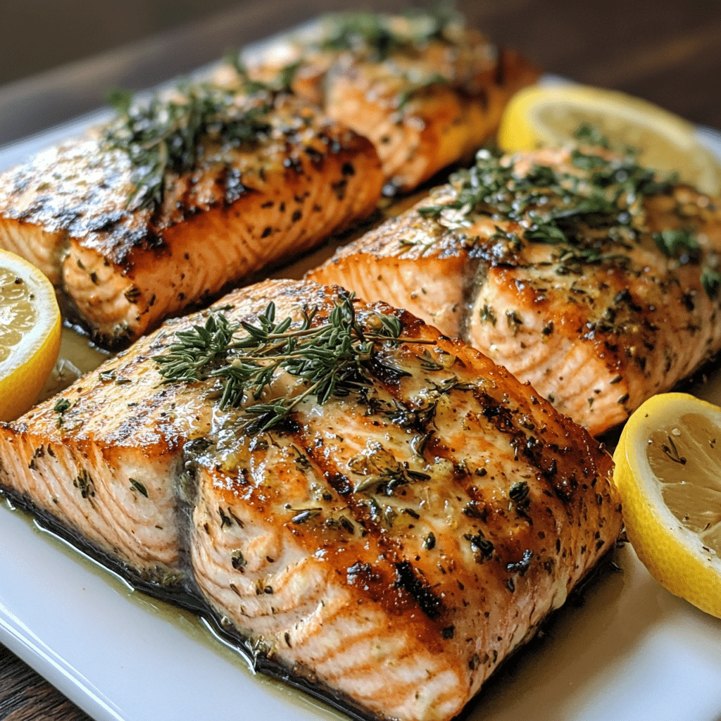 Grilled Salmon with Lemon Herb Marinade